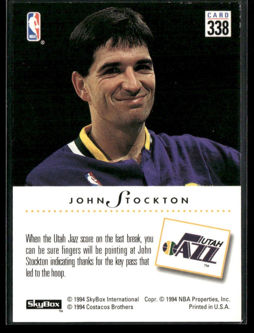 John Stockton Player Lot Bundle 10 Basketball Cards JS006 Utah Jazz back
