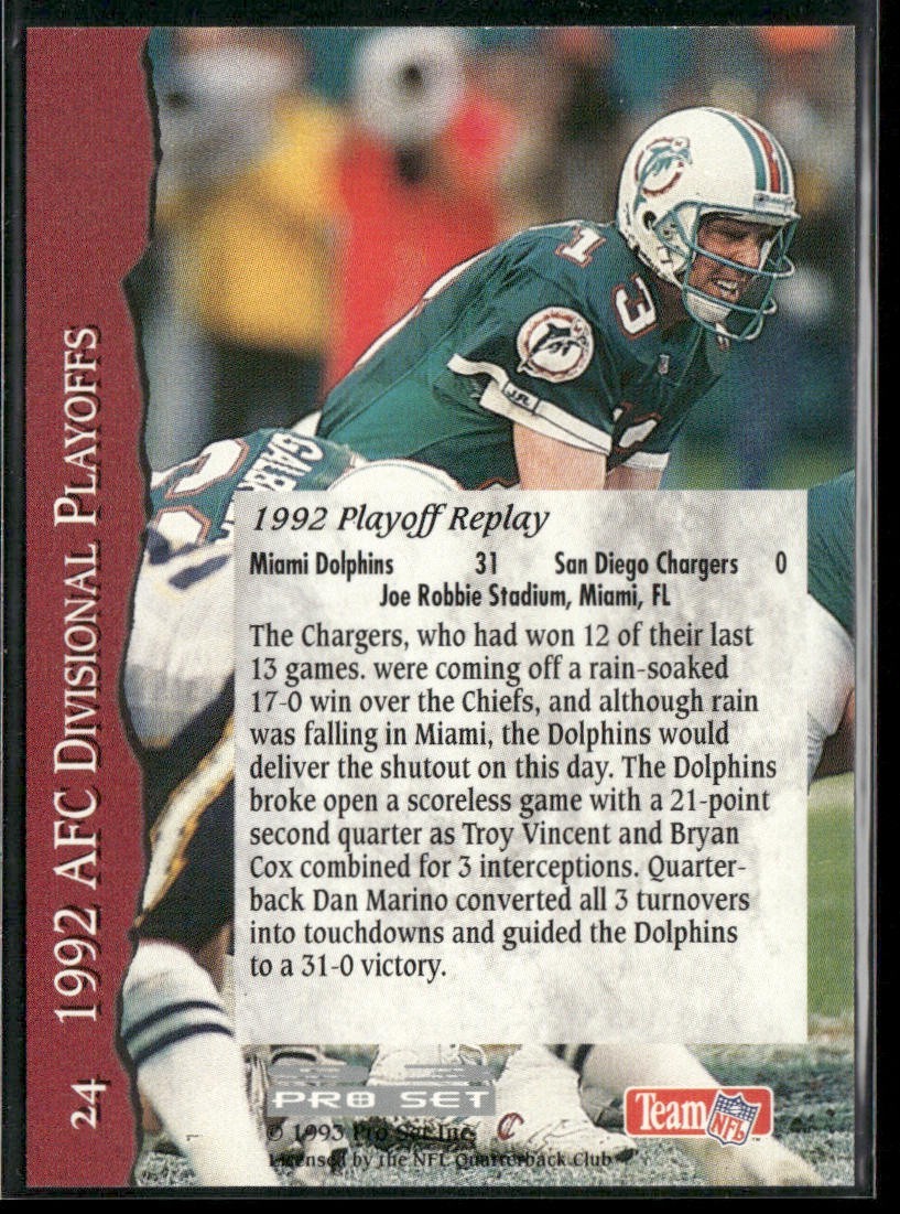 Dan Marino Player Lot Bundle 10 Different Football Cards DM002 Dolphins back