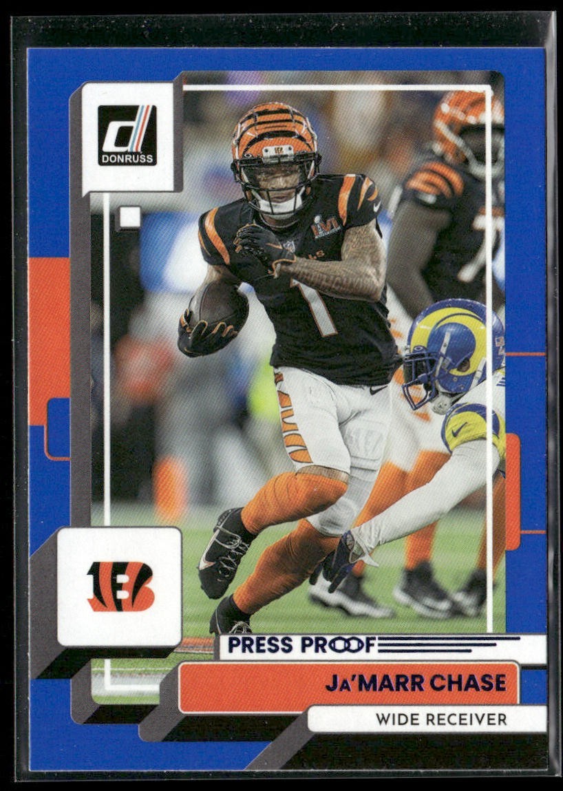 Ja'Marr Chase Player Lot Bundle 10 Different Football Cards JC004 Bengals 4 RC back