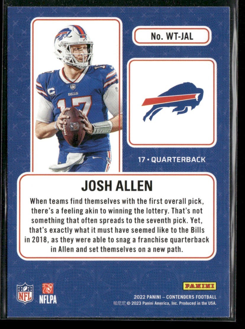 Josh Allen Player Lot Bundle 10 Different Football Cards JA001 Bills back