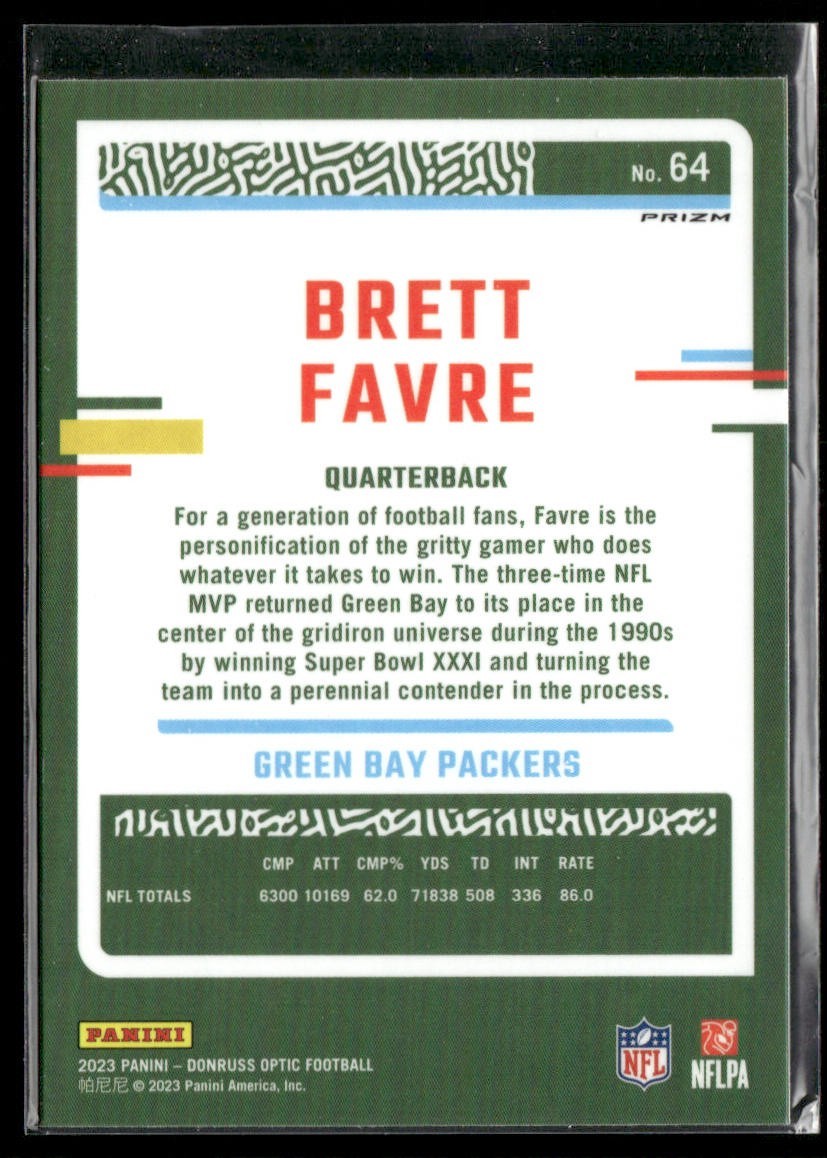 Brett Favre Player Lot Bundle 10 Different Football Cards BF001 Packers back