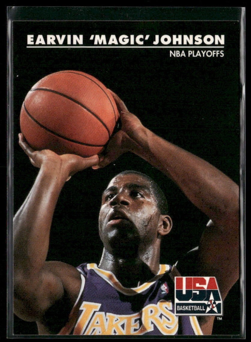 Magic Johnson Player Lot Bundle 10 Basketball Cards MJ003 Lakers back