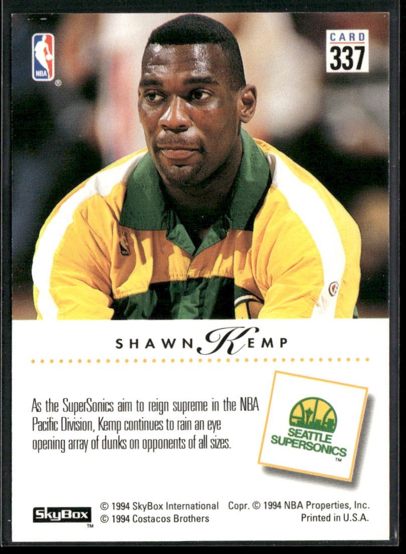 Shawn Kemp Player Lot Bundle 10 Basketball Cards SK003 Supersonics Cavs back