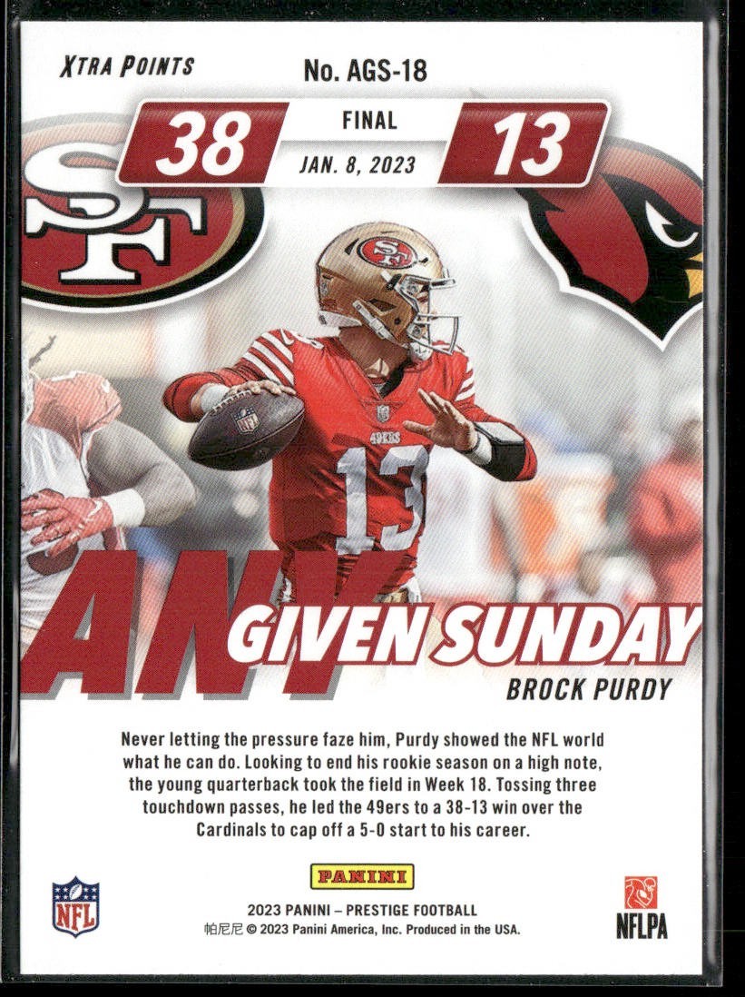 Brock Purdy Player Lot Bundle 10 Different Football Cards BP001 49ers back