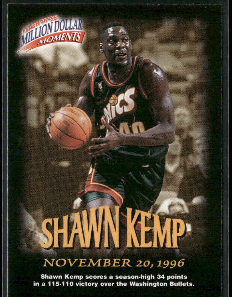 Shawn Kemp Player Lot Bundle 10 Basketball Cards SK003 Supersonics Cavs back