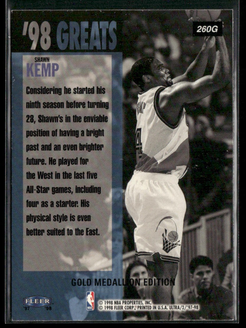 Shawn Kemp Player Lot Bundle 10 Basketball Cards SK003 Supersonics Cavs back