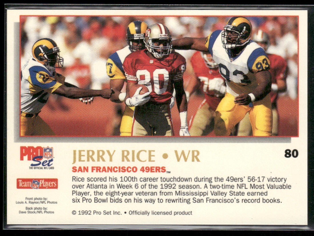 Jerry Rice Player Lot Bundle 10 Different Football Cards JR007 49ers back
