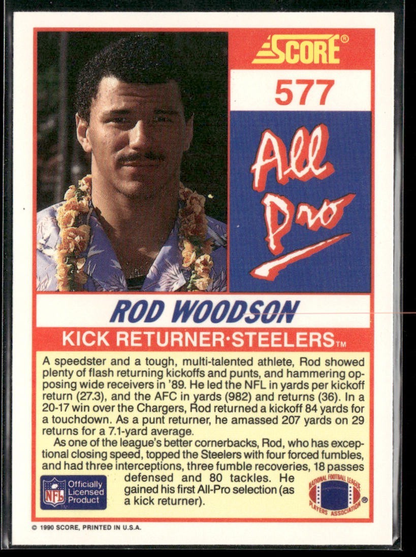Rod Woodson Player Lot Bundle 10 Different Football Cards RW007 Steelers back