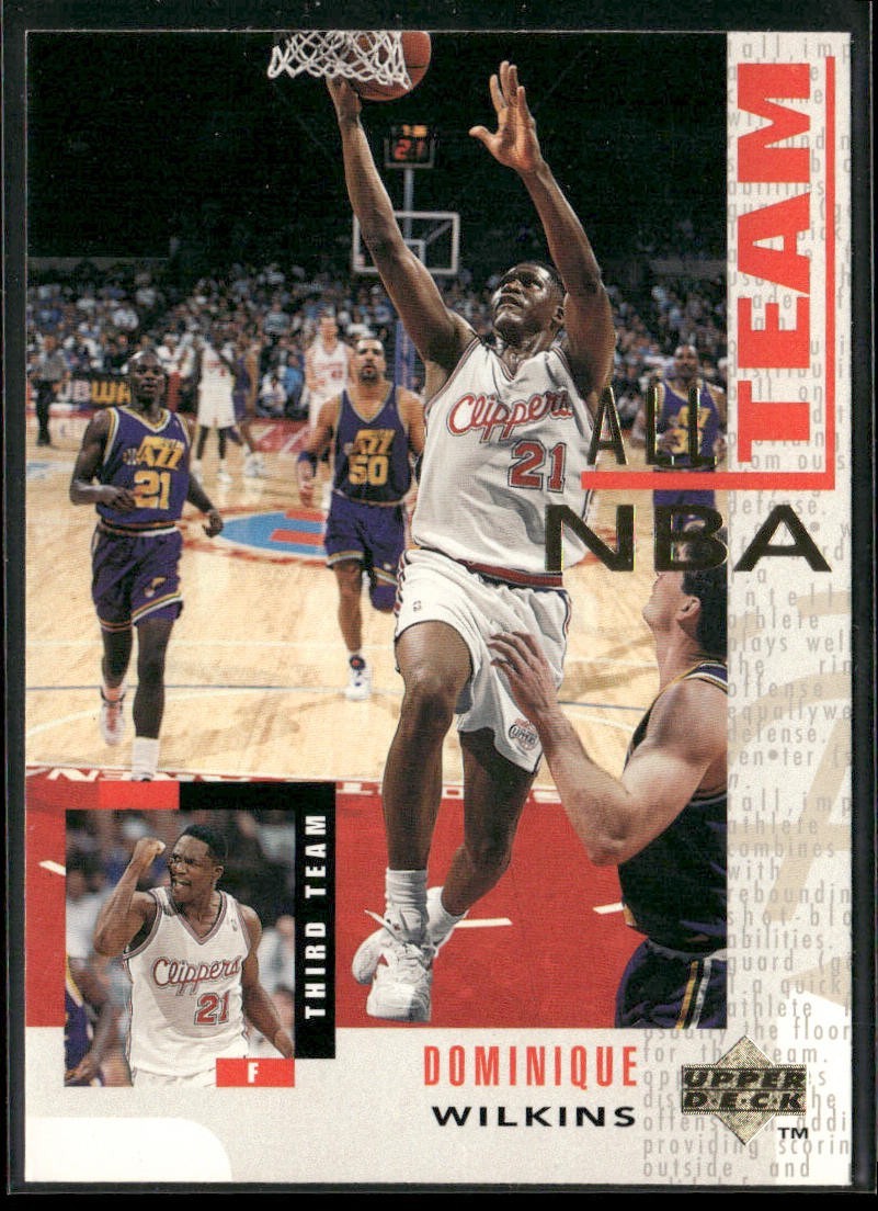 Dominique Wilkins Player Lot Bundle 10 Basketball Cards DW004 Hawks back