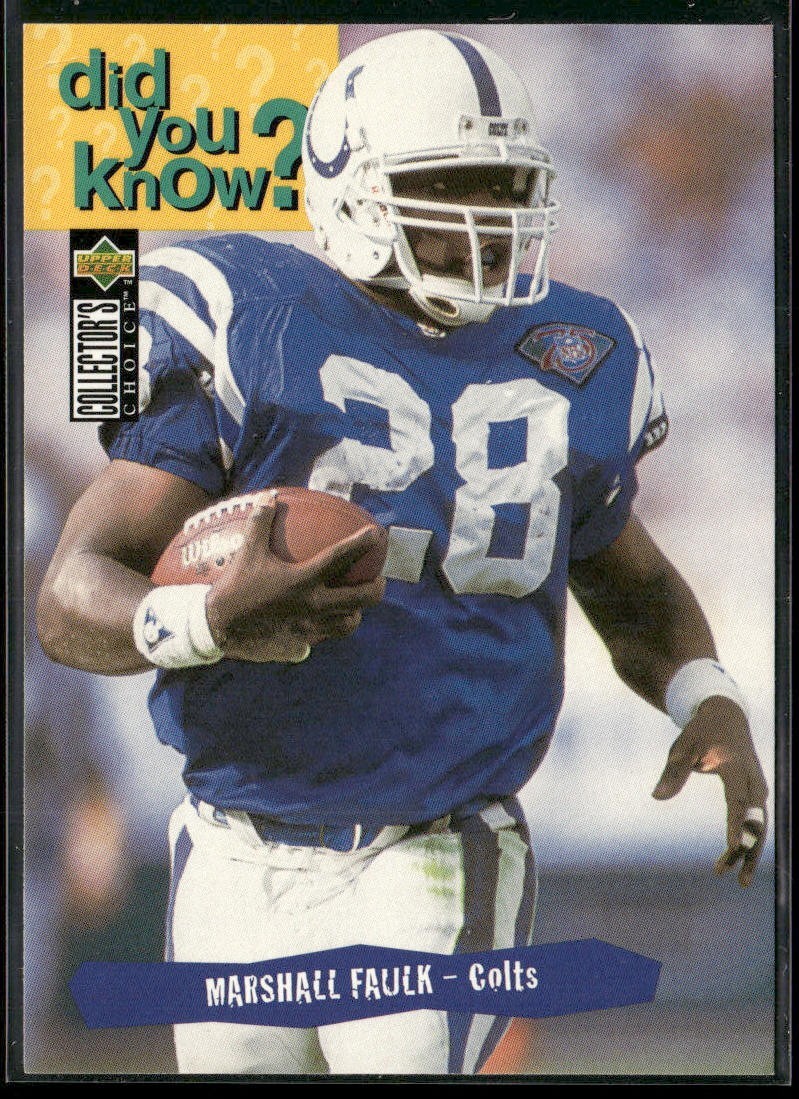 Marshall Faulk Player Lot Bundle 10 Different Football Cards MF003 3 RC back