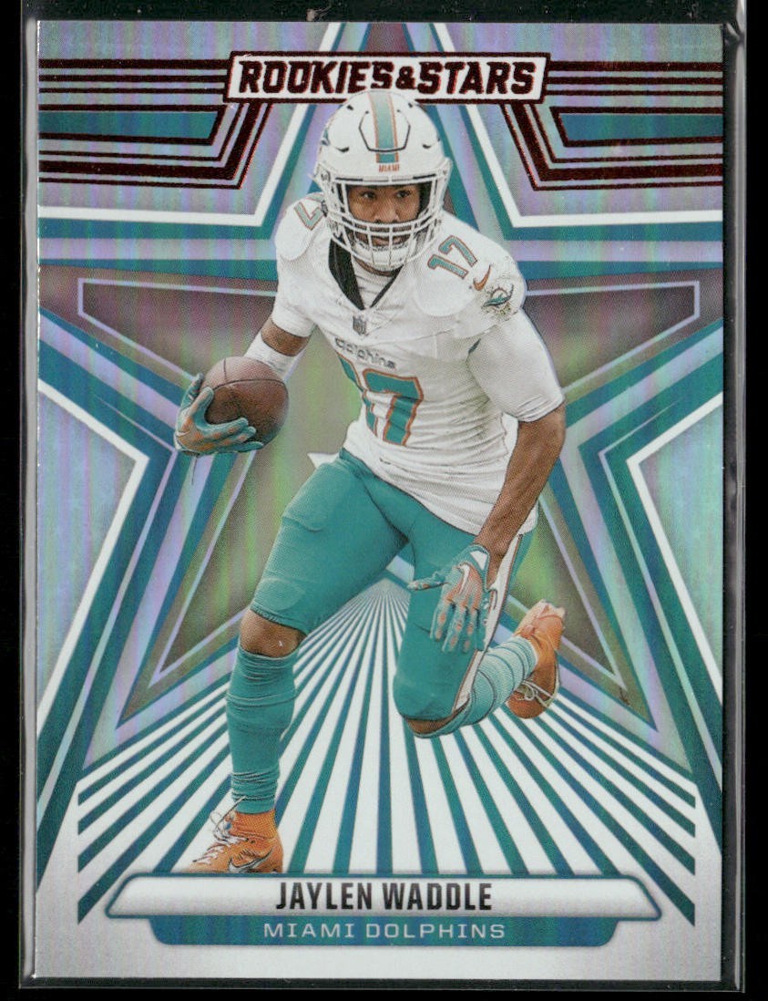 Jaylen Waddle Player Lot Bundle 10 Different Football Cards JW003 Dolphins 2 RC back