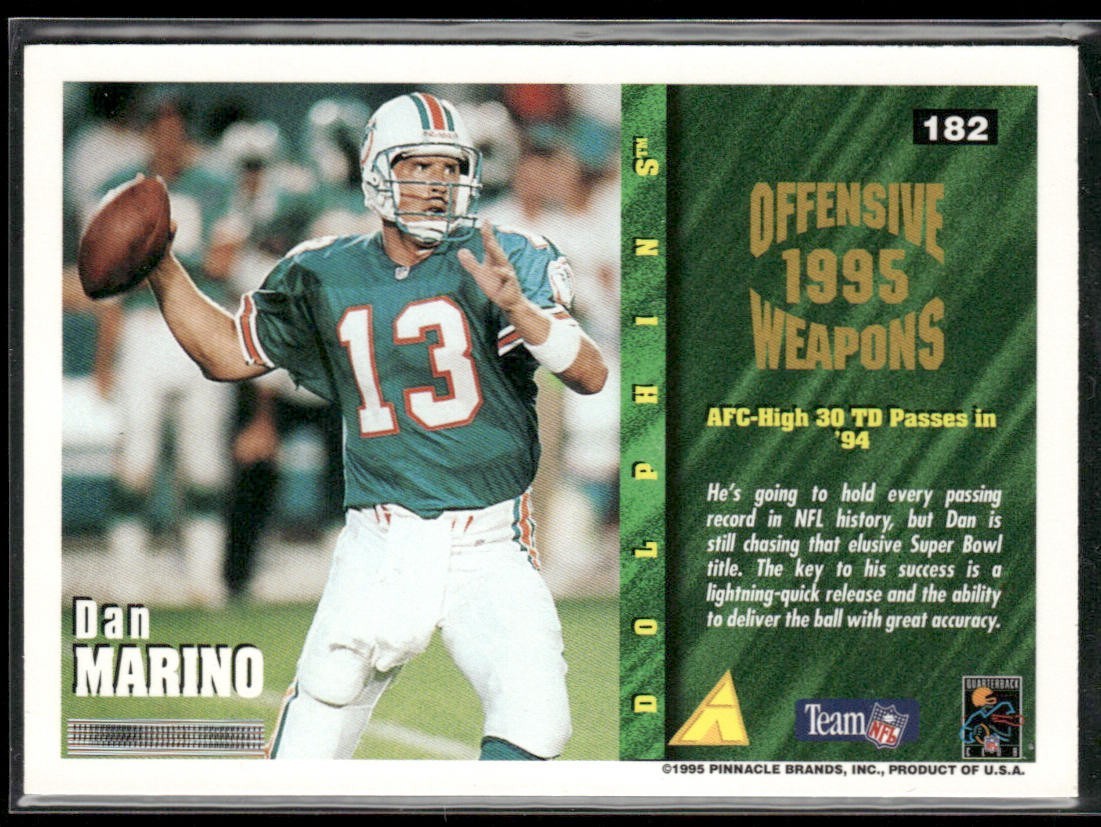 Dan Marino Player Lot Bundle 10 Different Football Cards DM004 Dolphins back