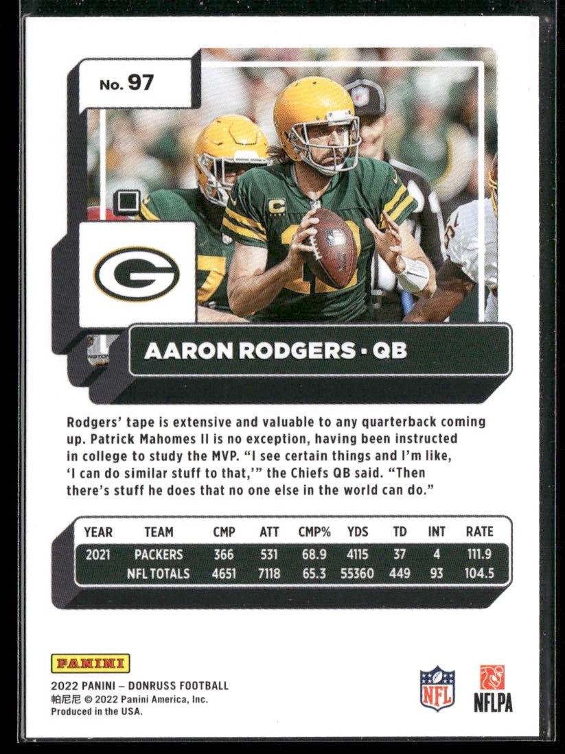 Aaron Rodgers Player Lot Bundle 10 Different Football Cards AR002 Packers Jets back