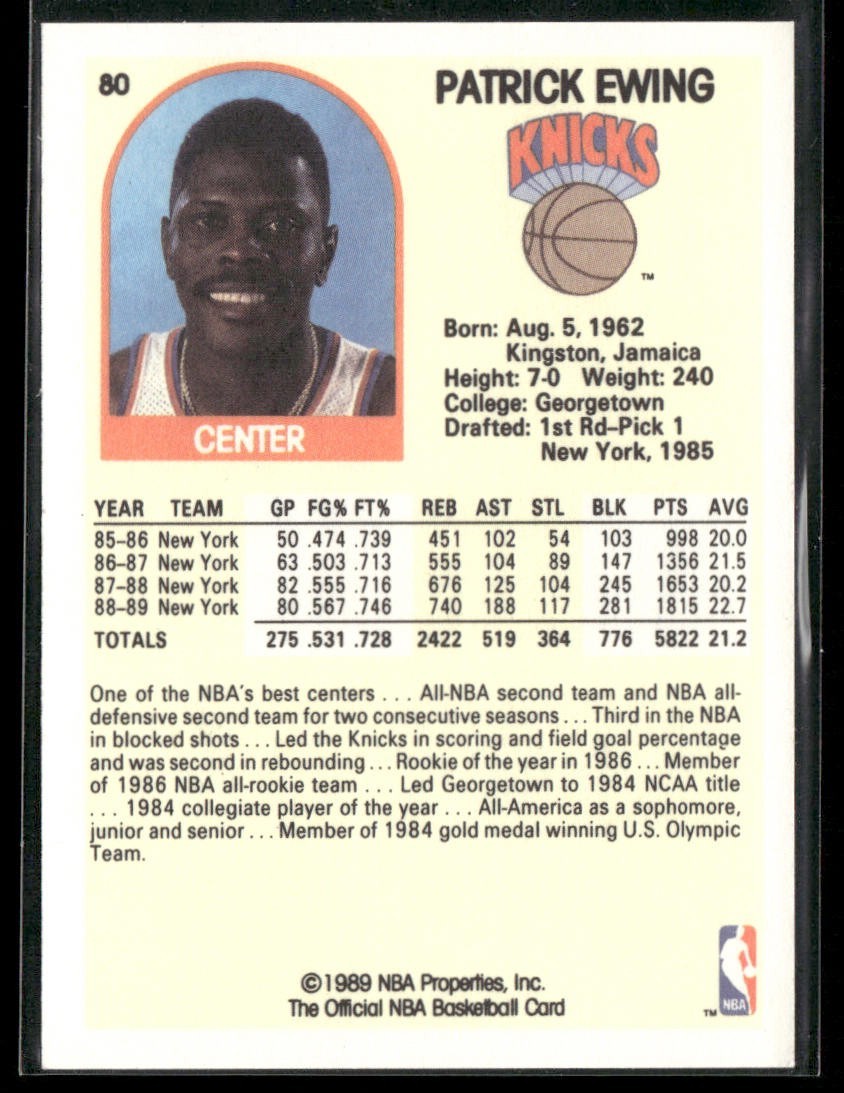 Patrick Ewing Player Lot Bundle 10 Basketball Cards PE002 New York Knicks back