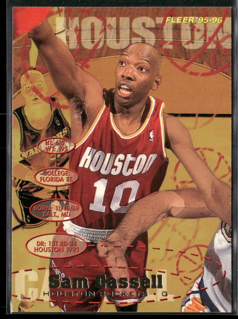 Sam Cassell Player Lot Bundle 10 Basketball Cards SC002 Rockets Nets 1 RC back