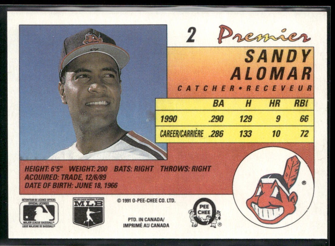 Sandy Alomar Jr. Lot Bundle 10 Different Baseball Cards SAJ001 Indians 2 RC back