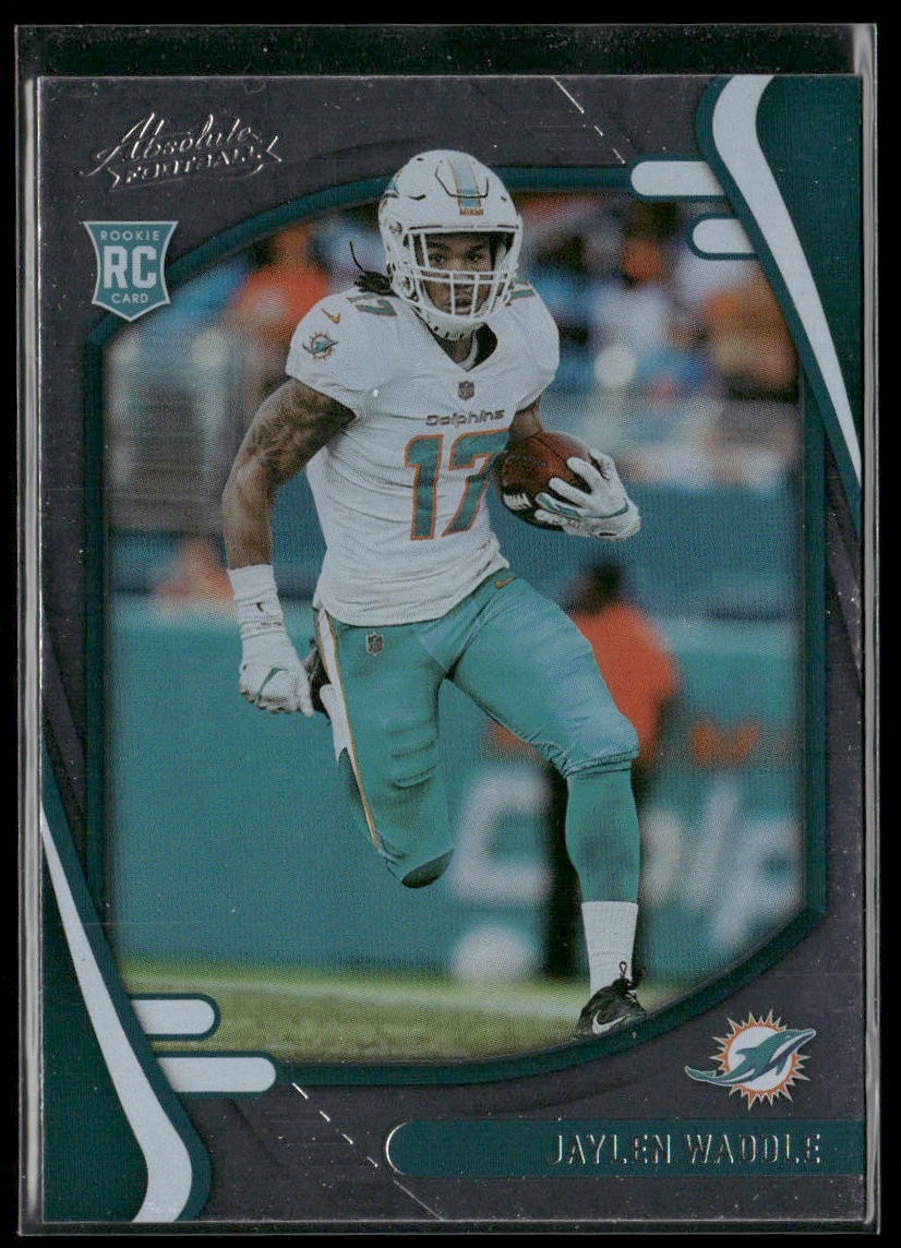 Jaylen Waddle Player Lot Bundle 10 Different Football Cards JW001 Dolphins 4 RC back