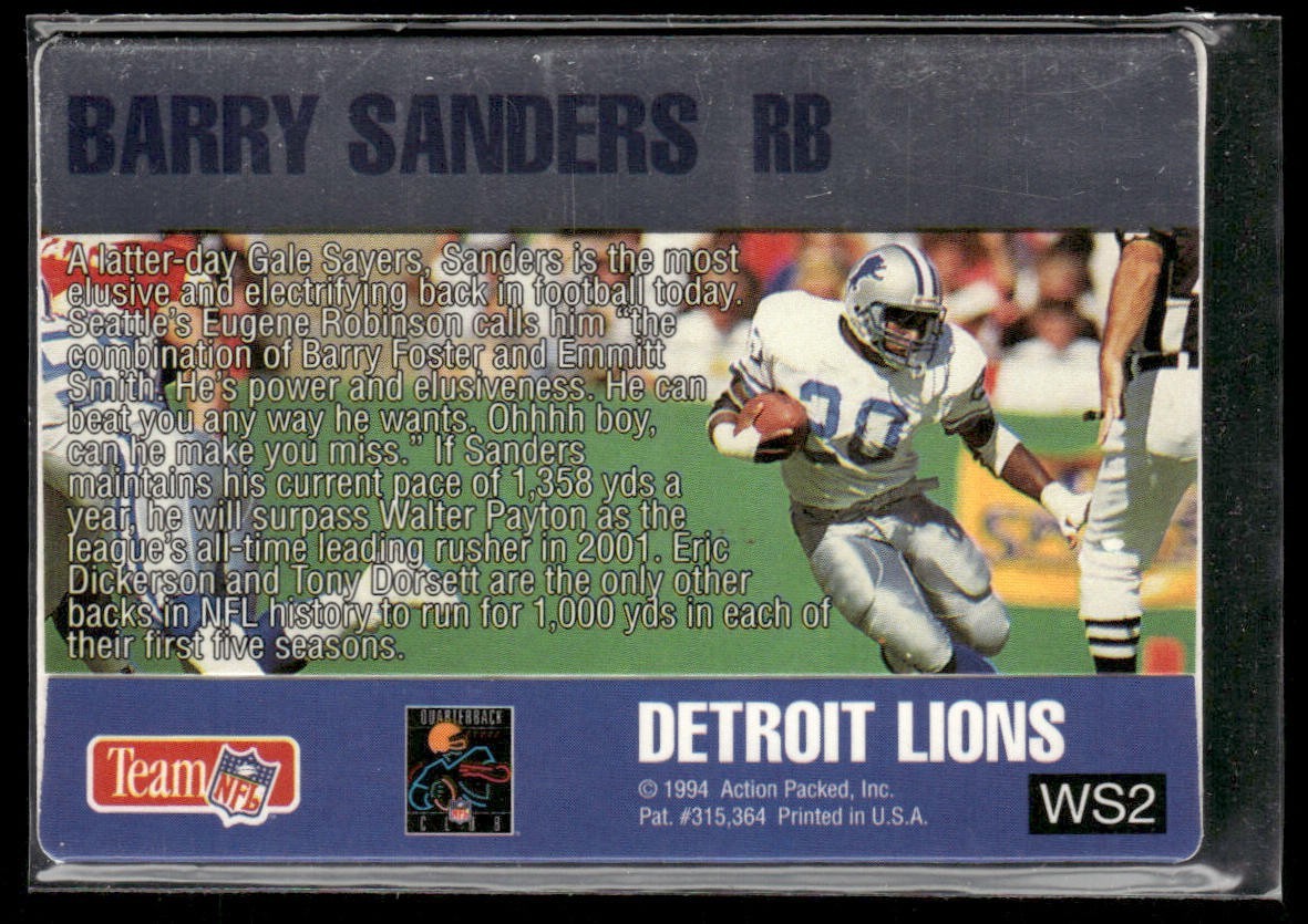 Barry Sanders Player Lot Bundle 10 Different Football Cards BS008 Lions back