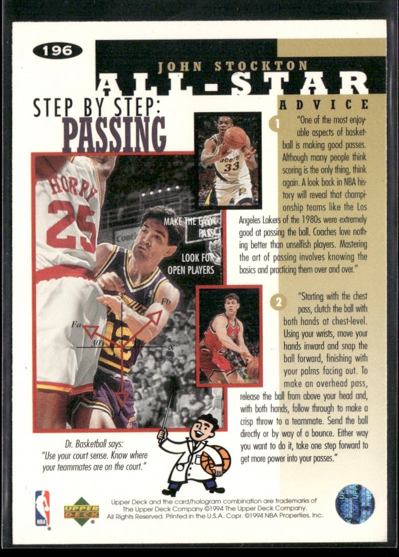 John Stockton Player Lot Bundle 10 Basketball Cards JS004 Utah Jazz back
