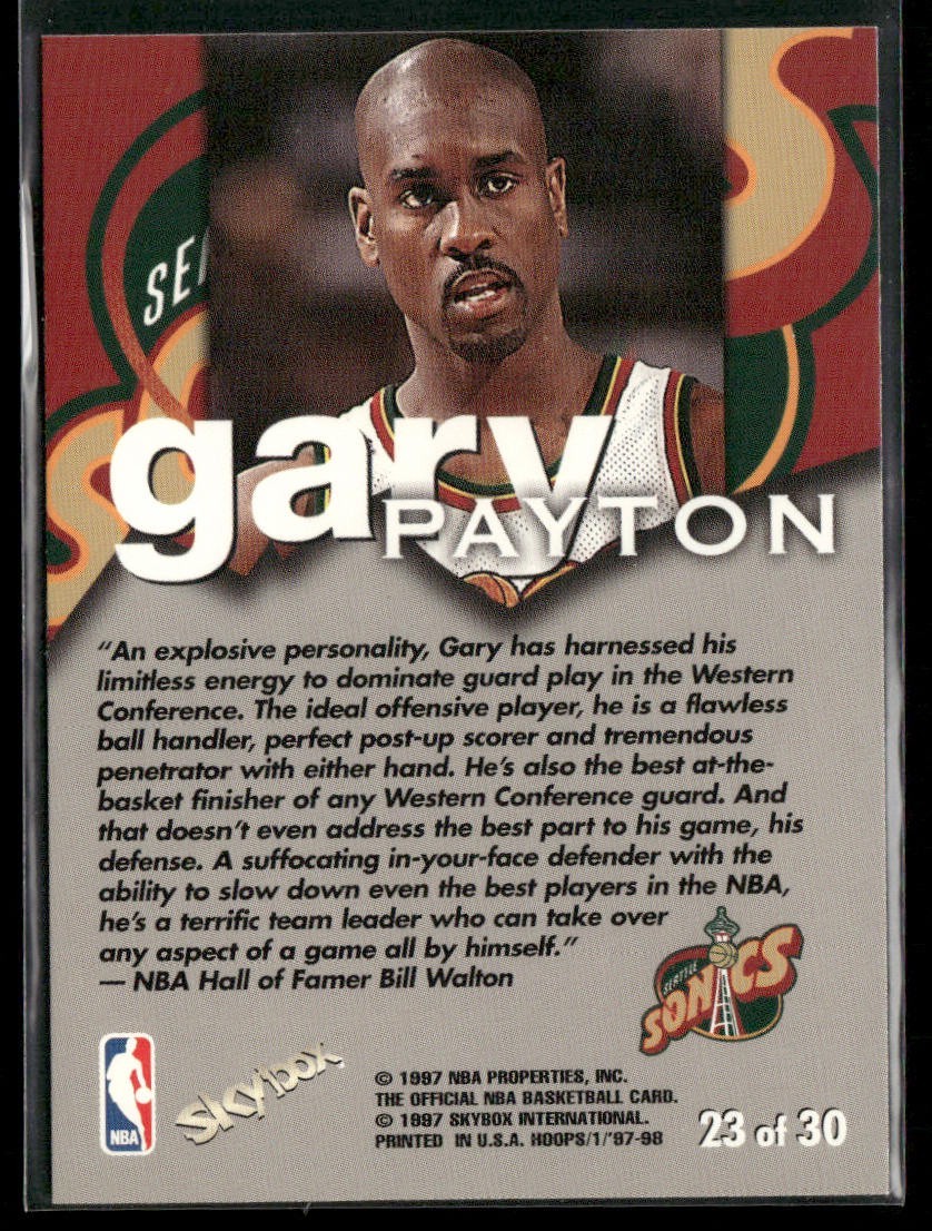 Gary Payton Player Lot Bundle 10 Basketball Cards GP001 Supersonics back