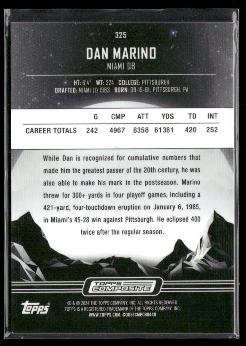 Dan Marino Player Lot Bundle 10 Different Football Cards DM002 Dolphins back