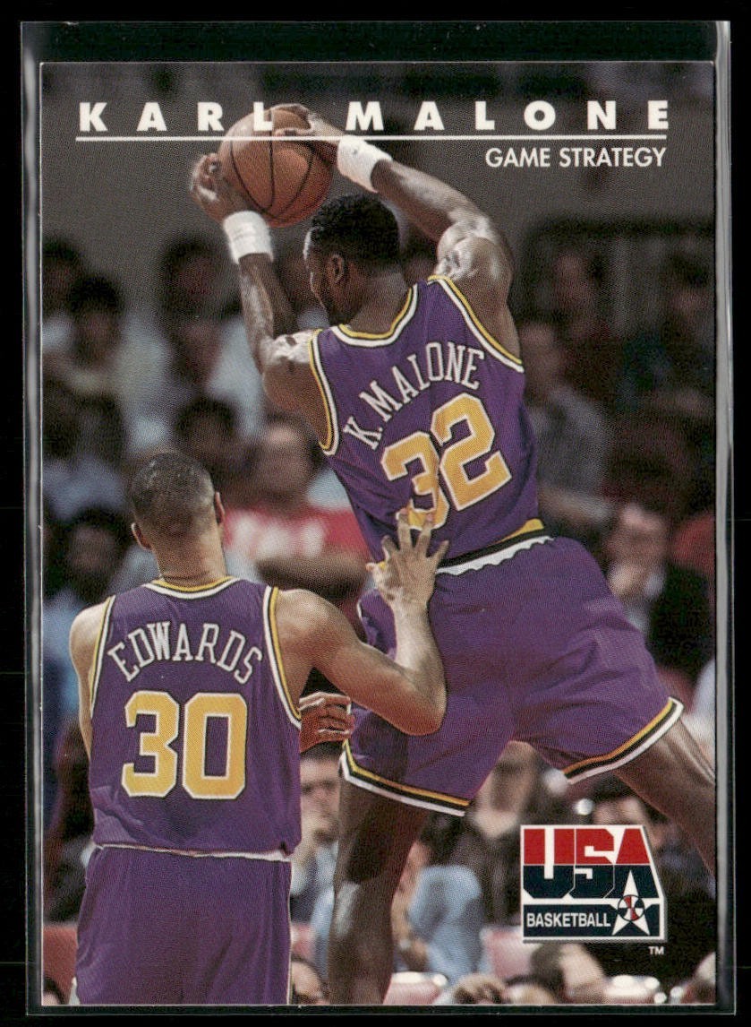 Karl Malone Player Lot Bundle 10 Basketball Cards KM004 Utah Jazz back