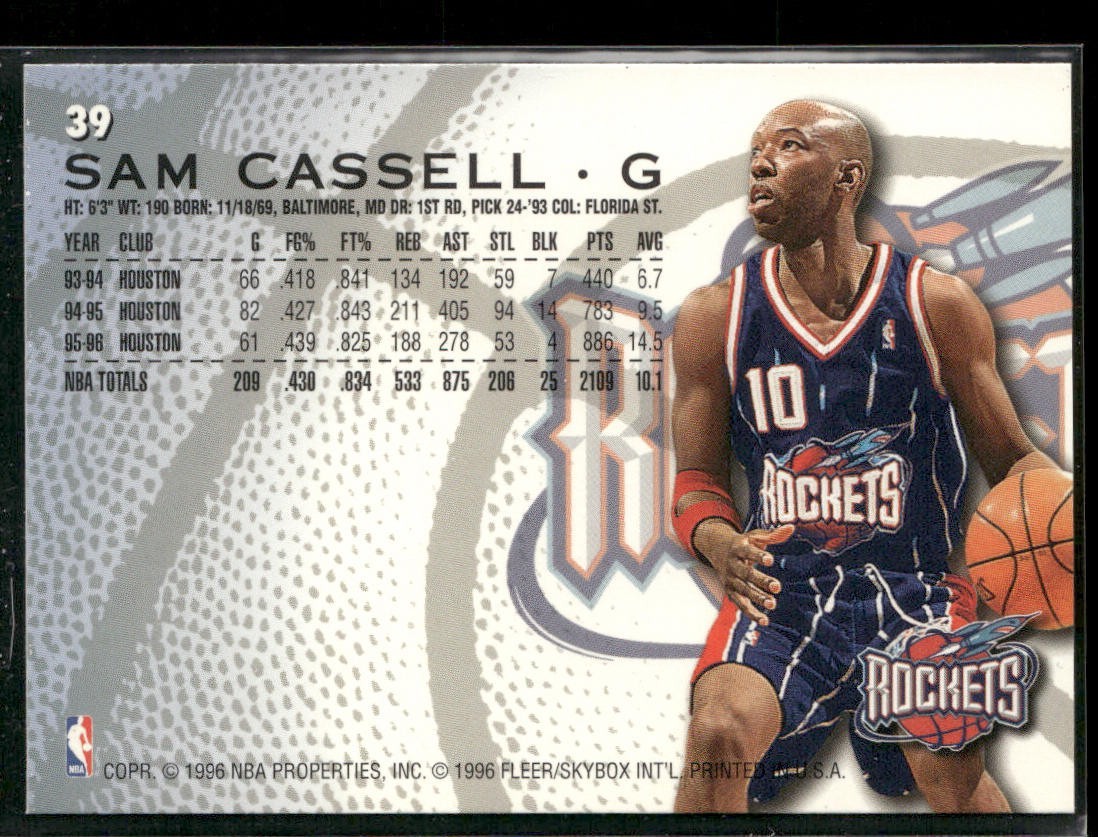 Sam Cassell Player Lot Bundle 10 Basketball Cards SC001 Rockets Nets 1 RC back