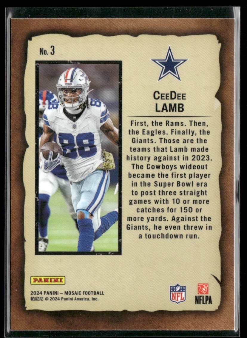 CeeDee Lamb Player Lot Bundle 10 Different Football Cards CDL001 Cowboys back