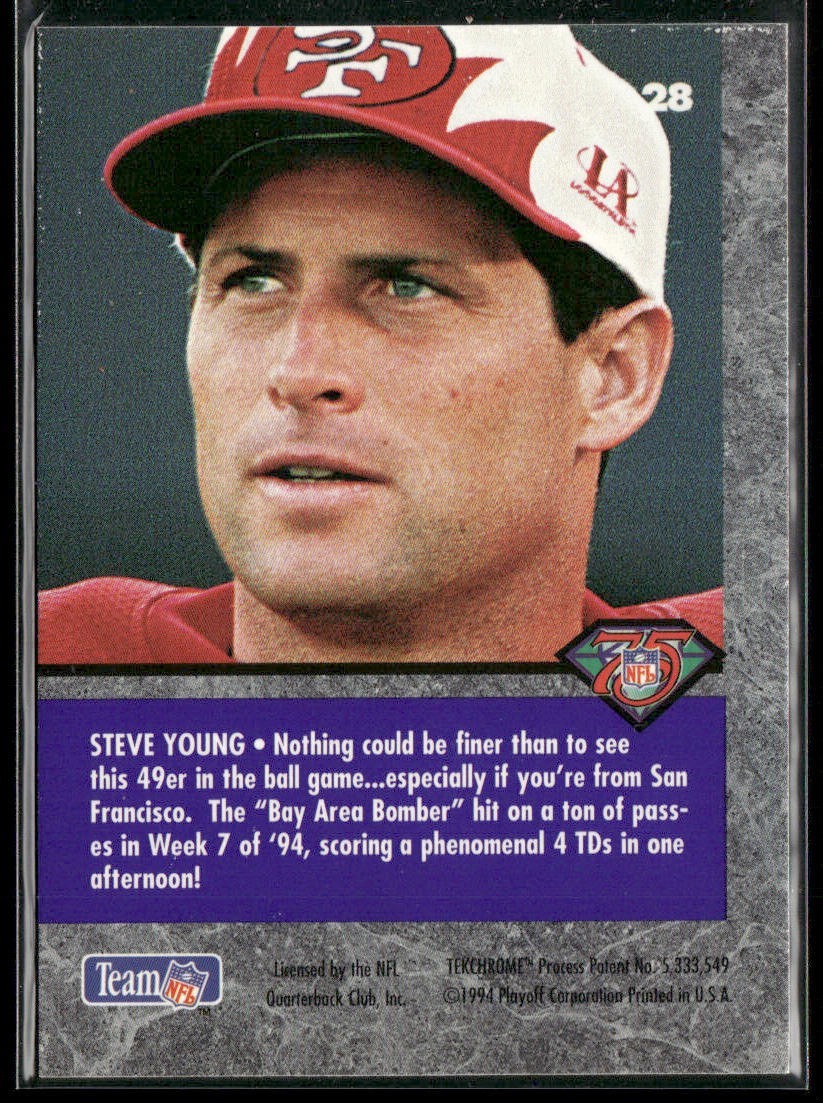 Steve Young Player Lot Bundle 10 Different Football Cards SY006 49ers back