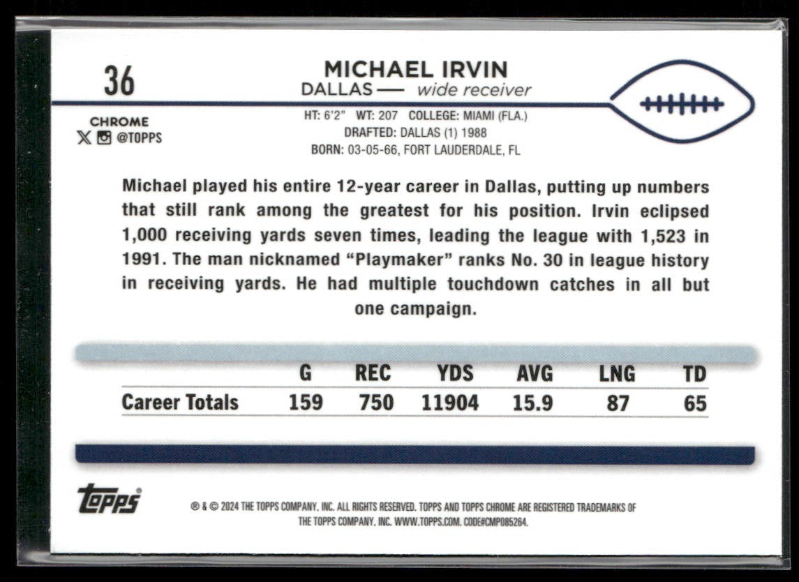 Michael Irvin Player Lot Bundle 10 Different Football Cards MI005 Cowboys back