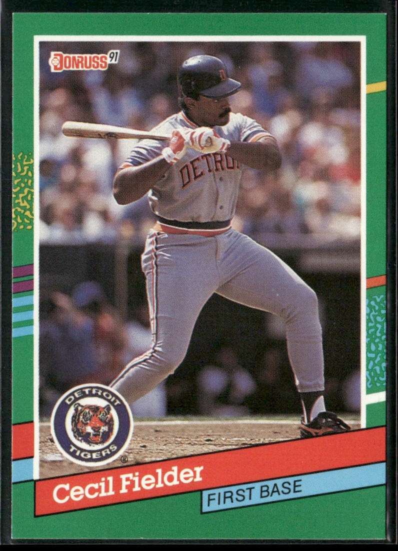 Cecil Fielder Player Lot Bundle 10 Different Baseball Cards CF002 Tigers back