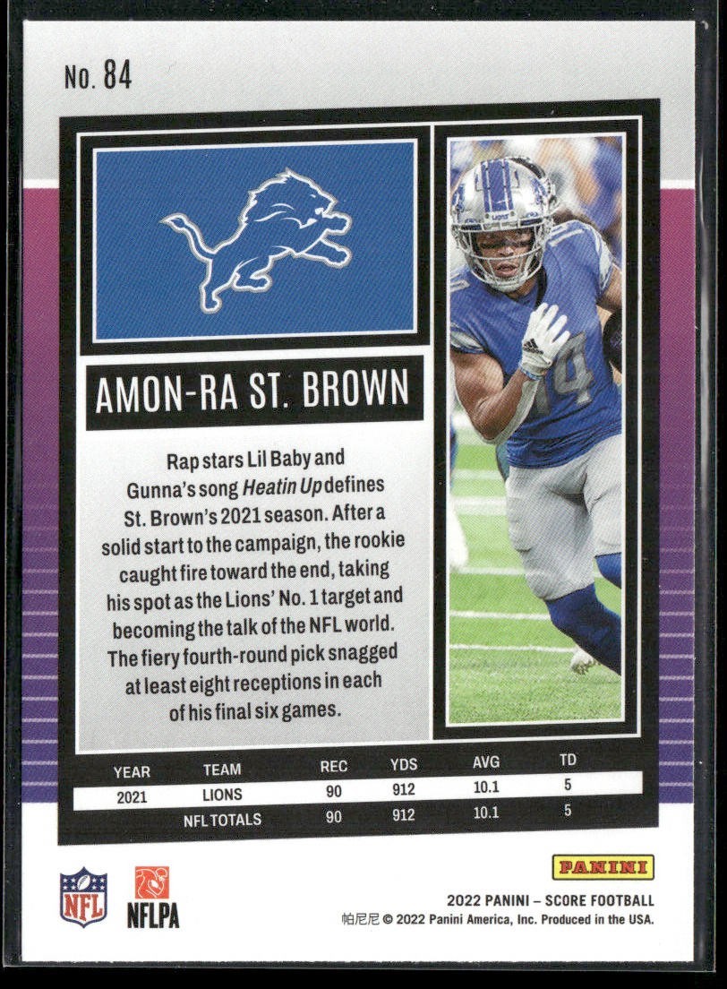 Amon-Ra St. Brown Player Lot Bundle 10 Different Football Cards ASB001 Lions 2RC back
