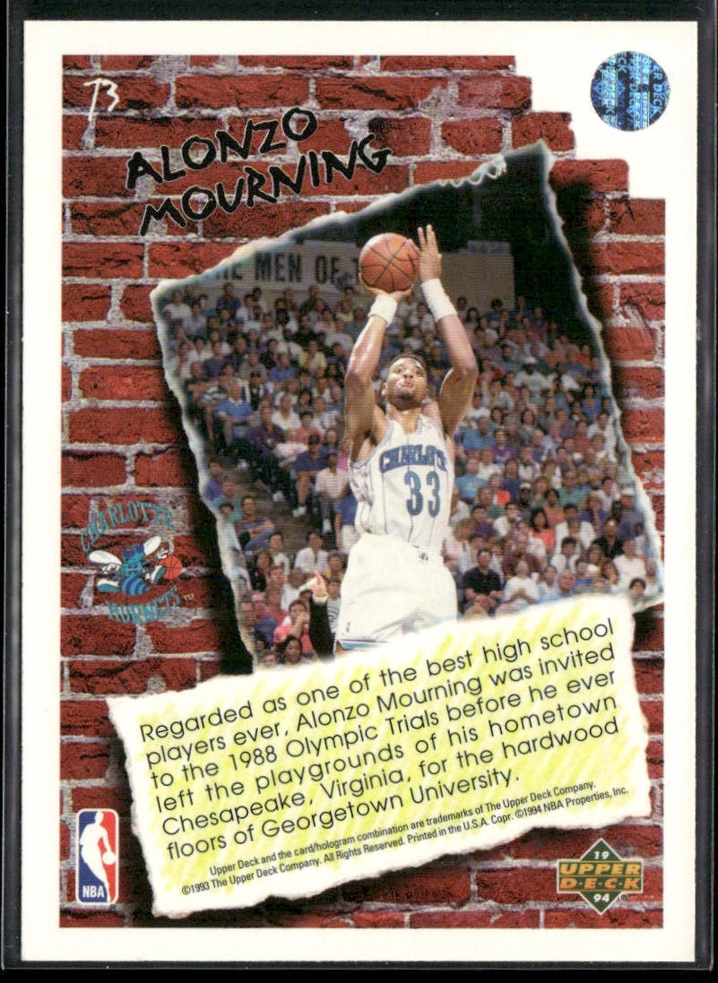 Alonzo Mourning Player Lot Bundle 10 Different Basketball Cards AM002 Heat back