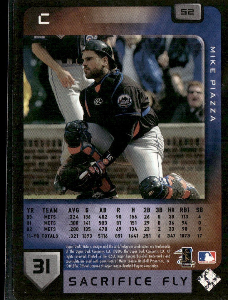 Mike Piazza Player Lot Bundle 10 Different Baseball Cards MP003 Dodgers Mets back