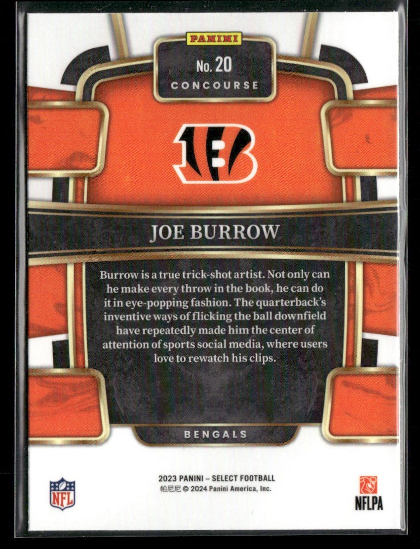 Joe Burrow Player Lot Bundle 10 Different Football Cards JB002 Bengals back