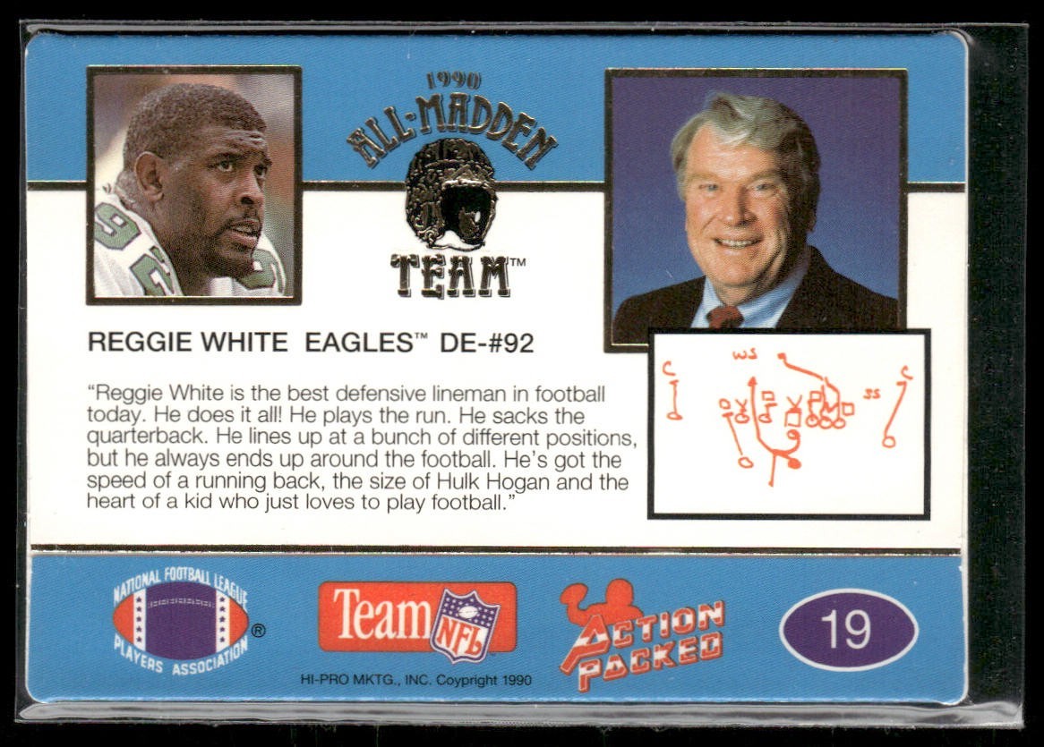 Reggie White Player Lot Bundle 10 Different Football Cards RW001 Eagles Packers back