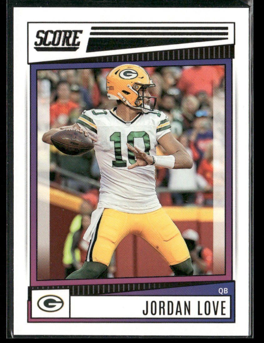 Jordan Love Player Lot Bundle 10 Different Football Cards JL002 Packers back