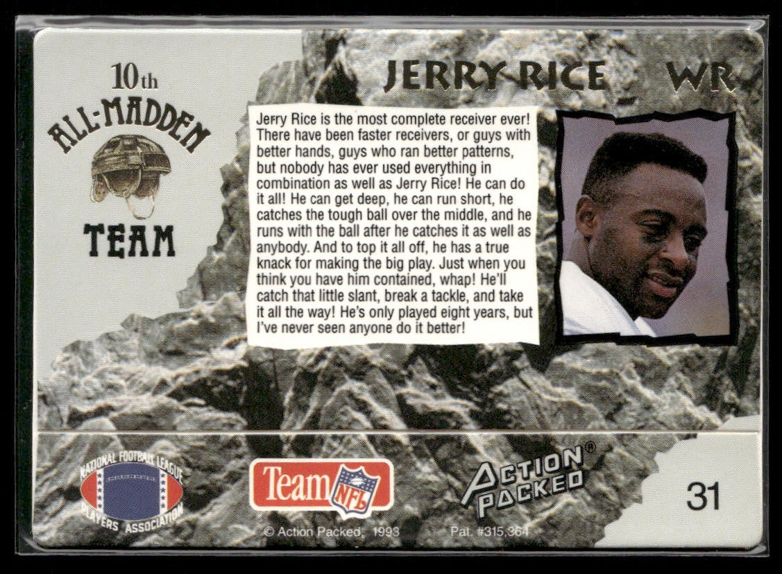 Jerry Rice Player Lot Bundle 10 Different Football Cards JR009 49ers back