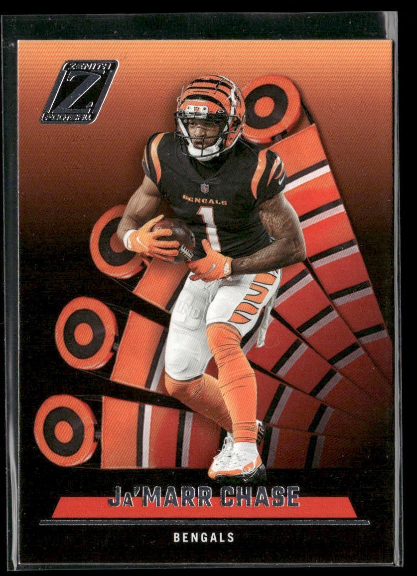 Ja'Marr Chase Player Lot Bundle 10 Different Football Cards JC001 Bengals 2 RC back
