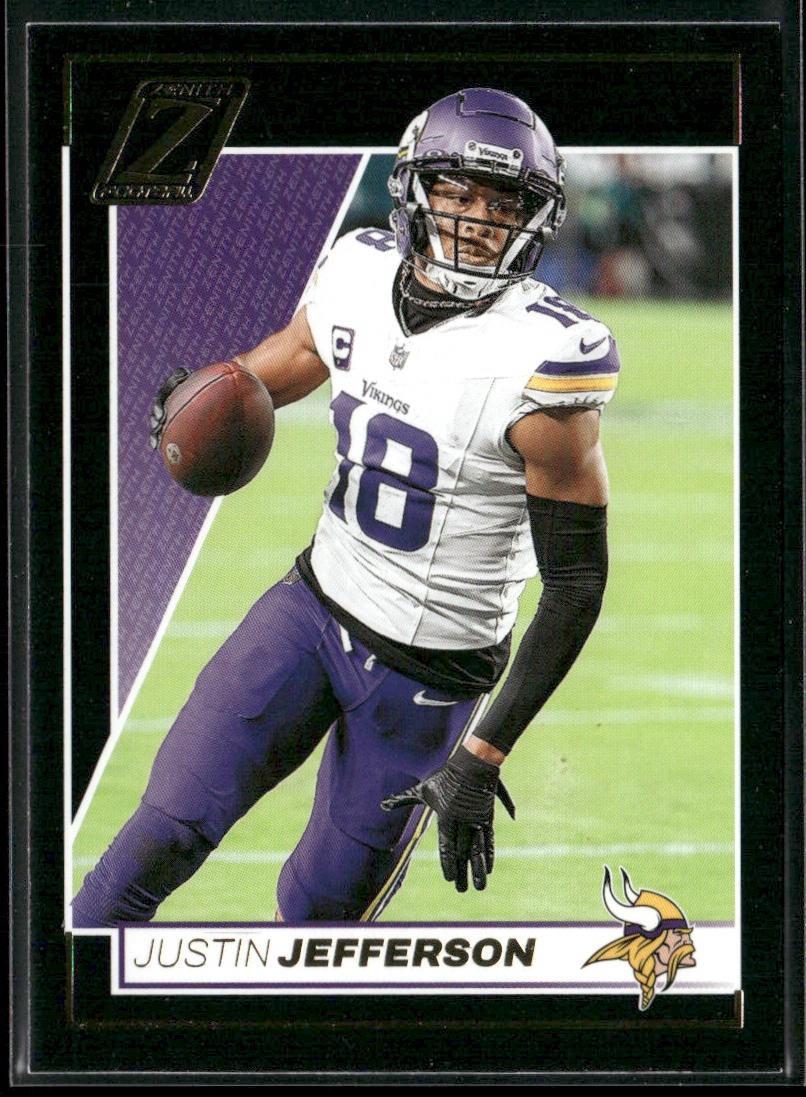 Justin Jefferson Player Lot Bundle 10 Different Football Cards JJ001 Vikings back
