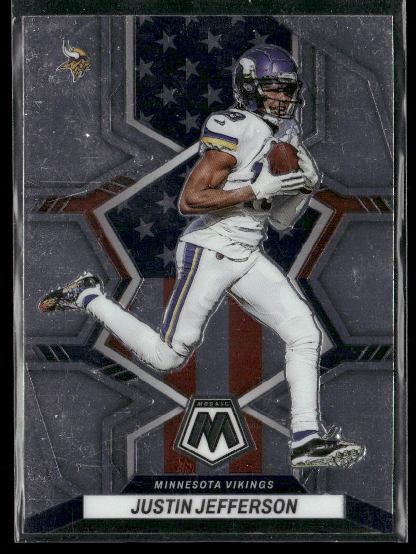 Justin Jefferson Player Lot Bundle 10 Different Football Cards JJ002 Vikings back