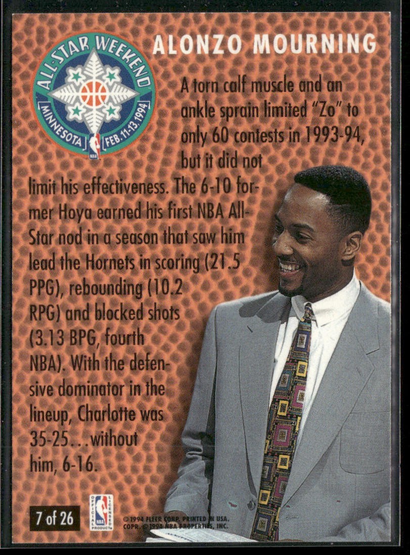 Alonzo Mourning Player Lot Bundle 10 Different Basketball Cards AM003 Heat back
