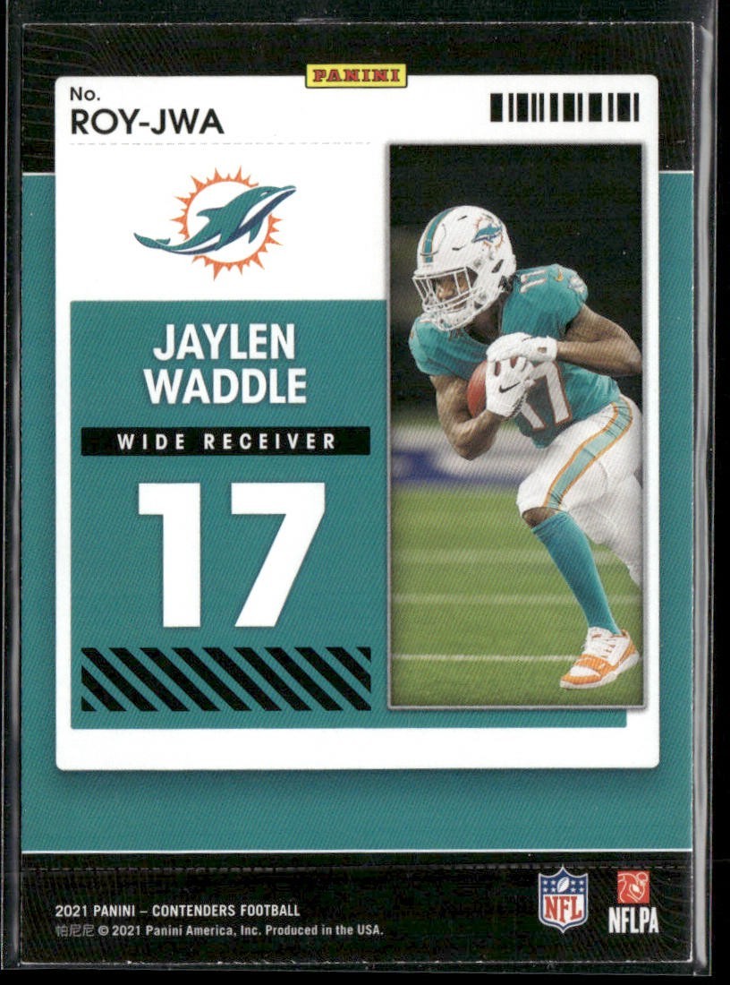 Jaylen Waddle Player Lot Bundle 10 Different Football Cards JW002 Dolphins 1 RC back