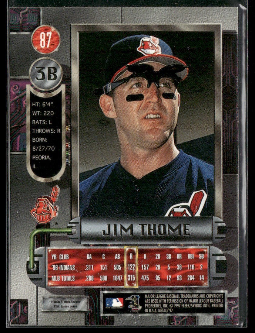 Jim Thome Player Lot Bundle 10 Different Baseball Cards JT001 Indians 1 RC back
