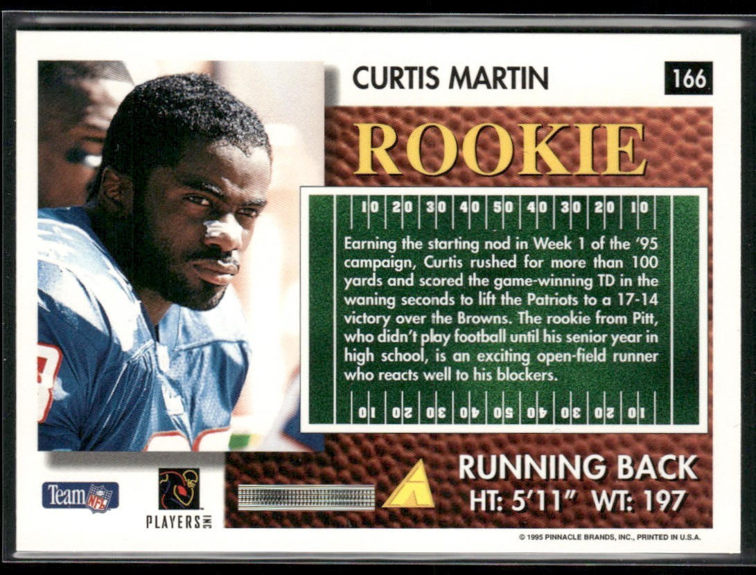 Curtis Martin Player Lot Bundle 10 Different Football Cards CM001 2 RC back