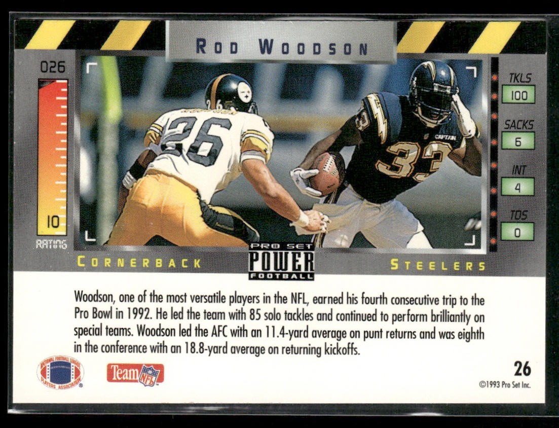 Rod Woodson Player Lot Bundle 10 Different Football Cards RW008 Steelers back