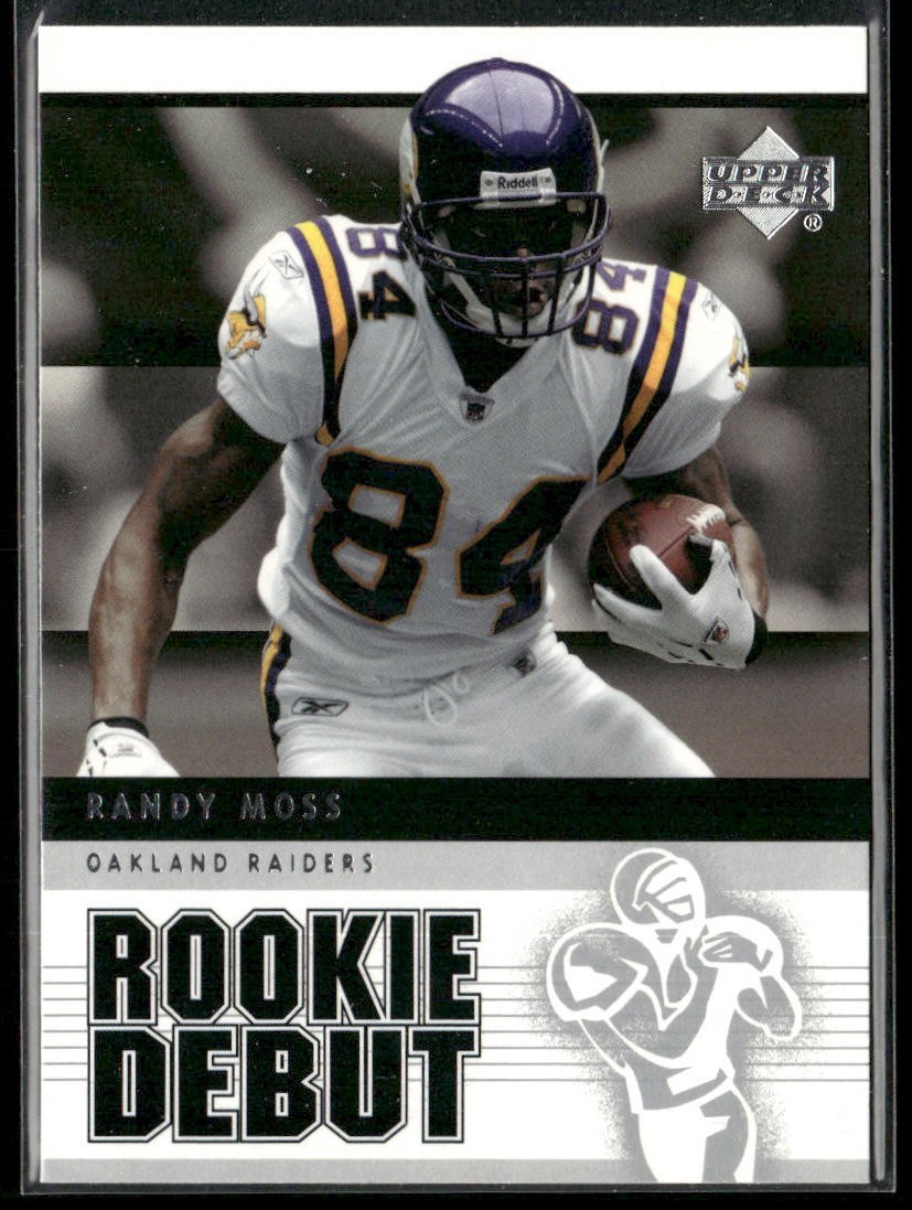 Randy Moss Player Lot Bundle 10 Different Football Cards RM002 Vikings Raiders back