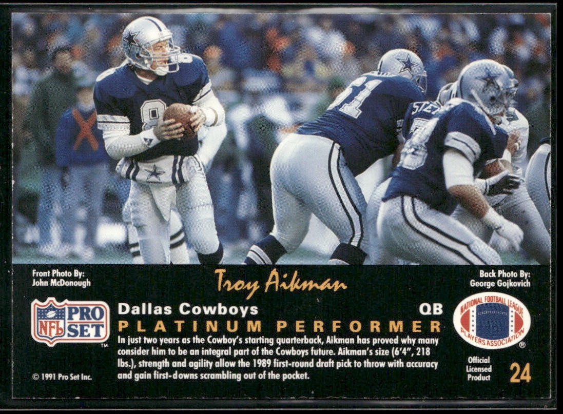 Troy Aikman Player Lot Bundle 10 Different Football Cards TA004 Cowboys back
