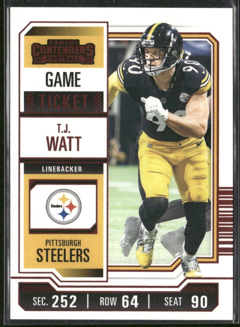 TJ Watt Player Lot Bundle 10 Different Football Cards TJW001 Steelers back