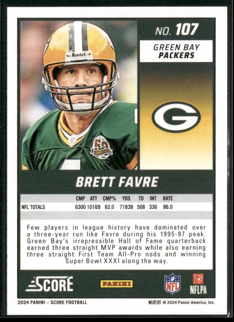 Brett Favre Player Lot Bundle 10 Different Football Cards BF005 Packers 1 RC back
